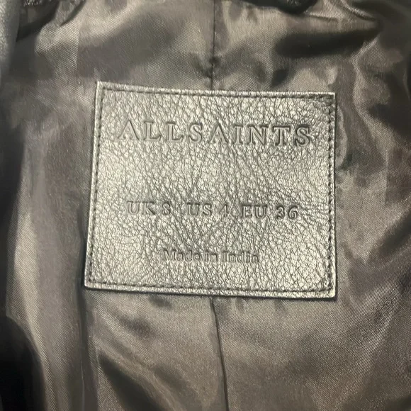 Allsaints cargo women’s Leather jacket Size 4 New No tags - Picture 3 of 6